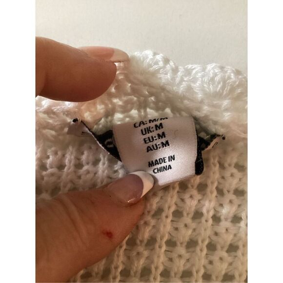 Sincerely Jules Crochet Open Knit Cropped Top Sz M Cottagecore - Picture 6 of 9